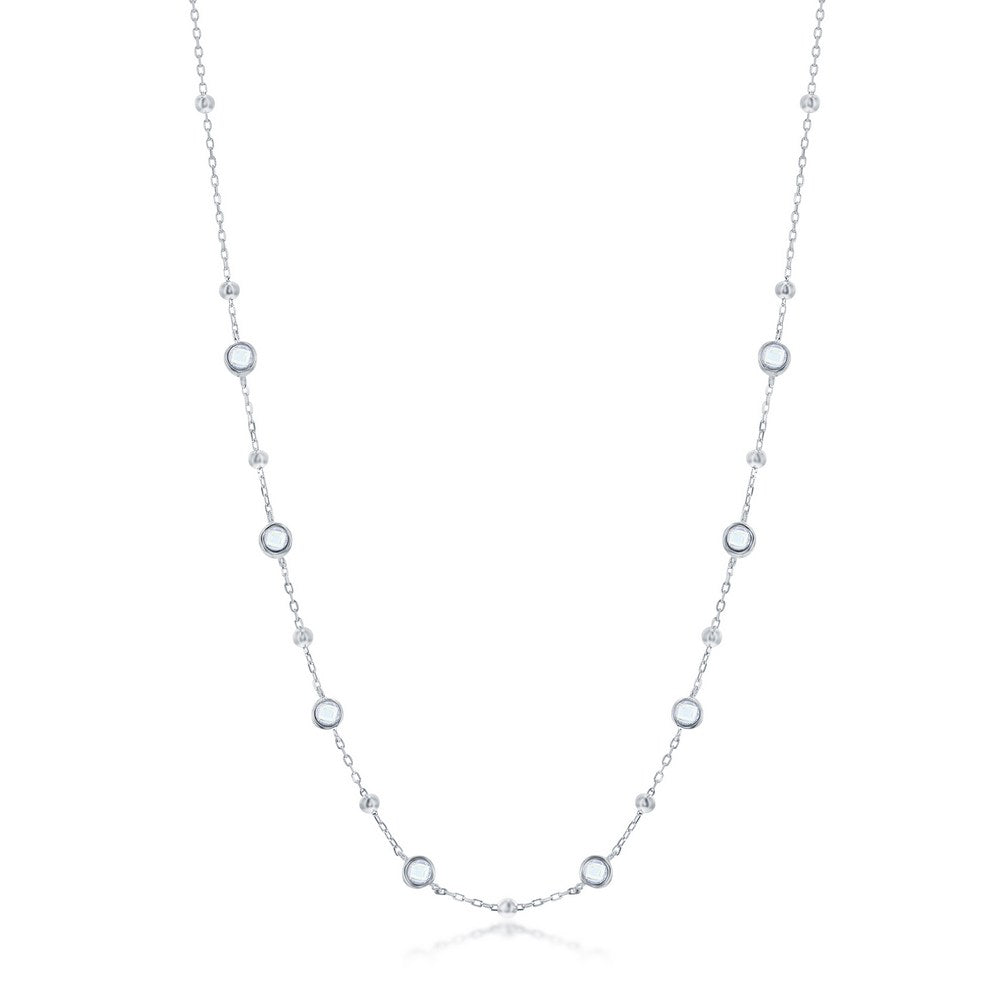 STERLING SILVER STATION NECKLACE