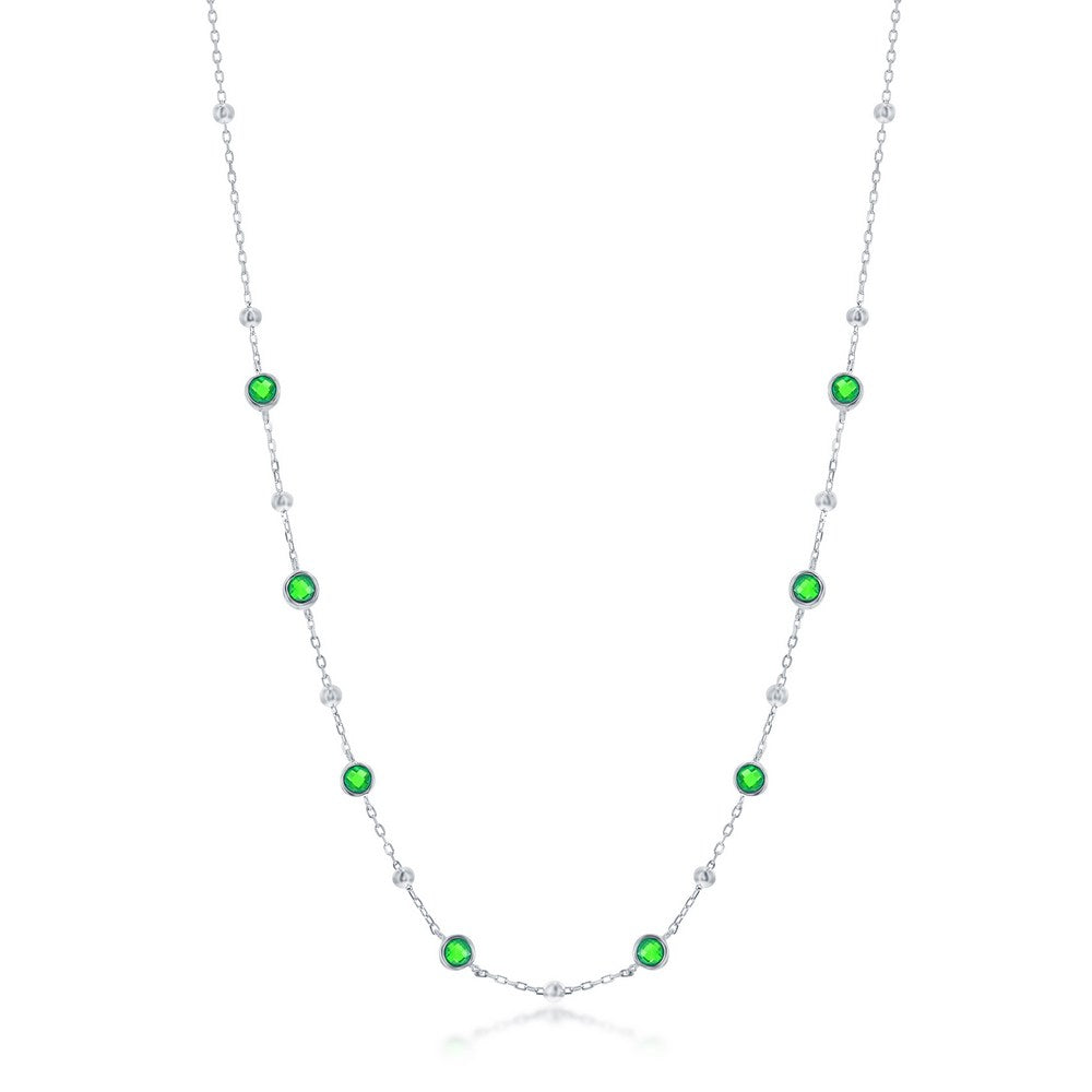STERLING SILVER STATION NECKLACE