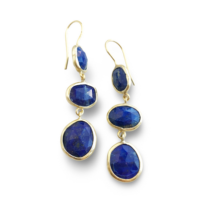 3-DROP LAPIS EARRINGS