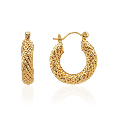 TWISTED ROPE HOOP EARRINGS