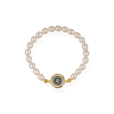 EVIL EYE PEARL BRACELET