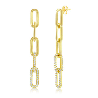 PAPERCLIP CHAIN EARRINGS, GOLD