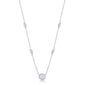 CZ STATION NECKLACE, SILVER