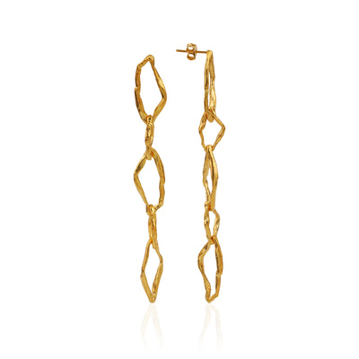 TEXTURED CHAINLINK EARRINGS