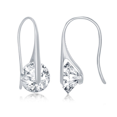 SPINNING CZ FRENCH WIRE EARRINGS
