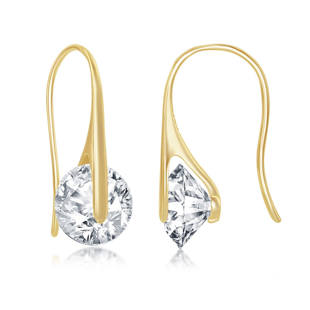 SPINNING CZ FRENCHWIRE EARRINGS