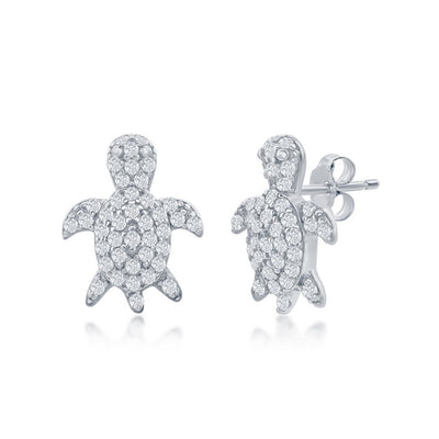 PAVE TURTLE STUDS