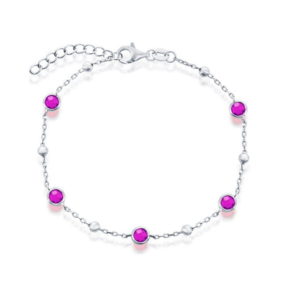 STERLING SILVER STATION BRACELET