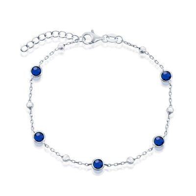 STERLING SILVER STATION BRACELET