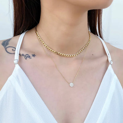 CIRCLE PAVE PENDANT