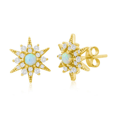 OPAL SUNBURST STUD EARRINGS