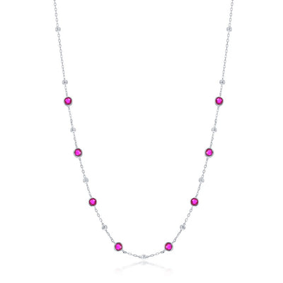 STERLING SILVER STATION NECKLACE