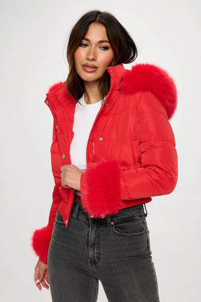 RED PUFFER JACKET