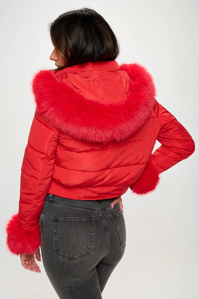 RED PUFFER JACKET