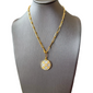 TWO-TONE COIN PENDANT NECKLACE