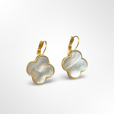 MOTHER OF PEARL CLOVER EARRINGS