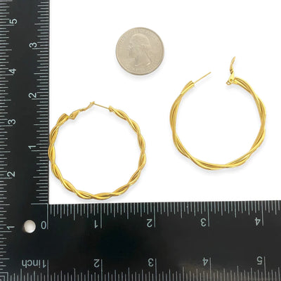 DOUBLE TWISTED HOOP EARRINGS