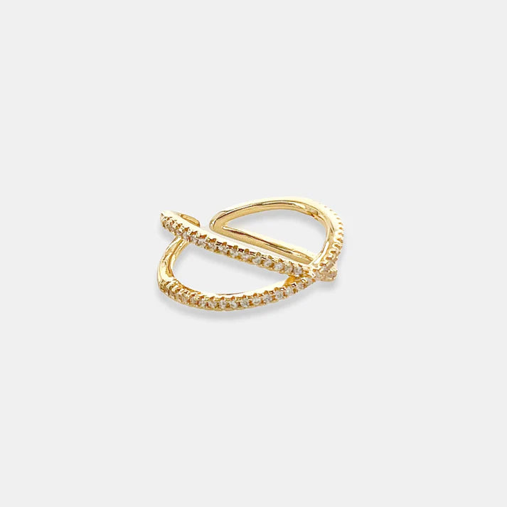 PAVE CROSS RING