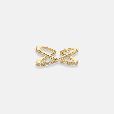 PAVE CROSS RING