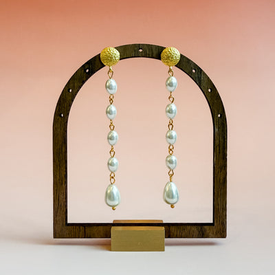 HANDWIRED PEARL DROP EARRINGS