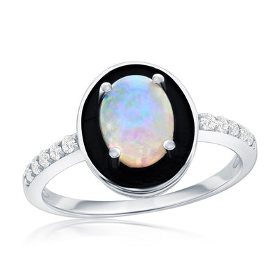 OPAL & ENAMEL RING