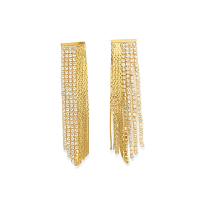 GOLD CZ FRINGE EARRINGS