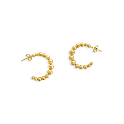 SPHERES ON HOOP EARRINGS