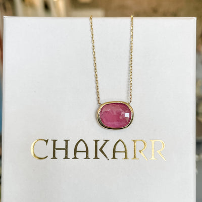 14K PINK SAPPHIRE PENDANT