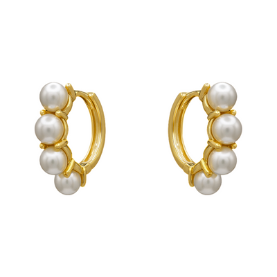 4 PEARL HUGGIE EARRINGS