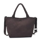 WOVEN MEDIUM TOTE, CHOCOLATE