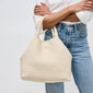 WOVEN MEDIUM TOTE, CREAM