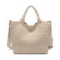 WOVEN MEDIUM TOTE, CREAM