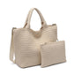 WOVEN MEDIUM TOTE, CREAM
