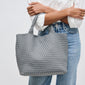 WOVEN MEDIUM TOTE, GREY