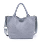 WOVEN MEDIUM TOTE, GREY