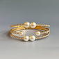 THREE TEAR PEARL & CRYSTAL BRACELET