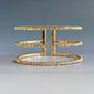 3 ROW CRYSTAL CUFF BRACELET