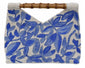 PERIWINKLE CUT OUT BAMBOO HANDLE CLUTCH
