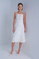 EMBROIDERED ECRU MIDI DRESS