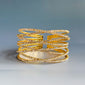 CROSS LINES CRYSTAL CUFF BRACELET (2 COLORS)