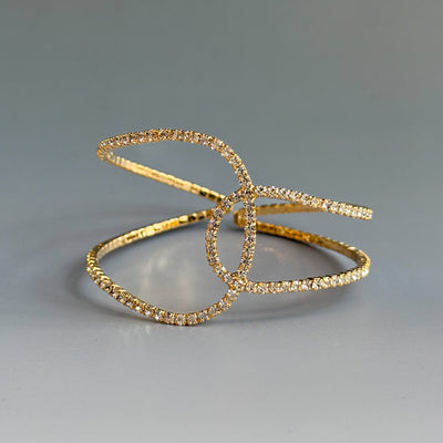 CRYSTAL LINED CUFF BRACELET (2 COLORS)