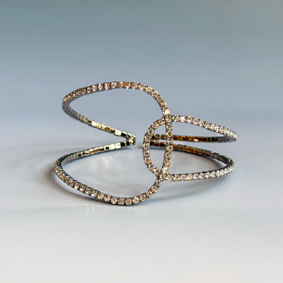 CRYSTAL LINED CUFF BRACELET (2 COLORS)