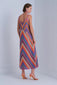 STRIPED MULTI MIDI KNIT DRESS