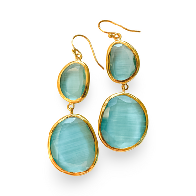 TWO DROP EARRINGS (3 COLORS)