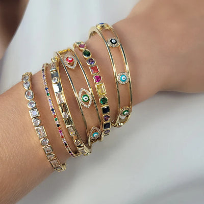 ENAMEL EVIL EYE CUFF