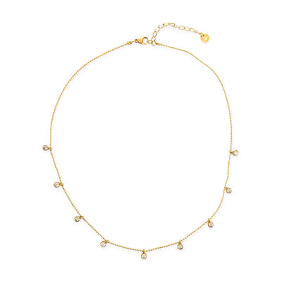 DANGLING CZ BALL CHAIN NECKLACE