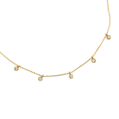 DANGLING CZ BALL CHAIN NECKLACE