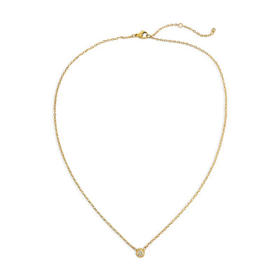 SINGLE CZ BEZEL NECKLACE
