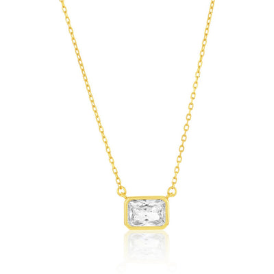 RECTANGLE BEZEL CZ NECKLACE