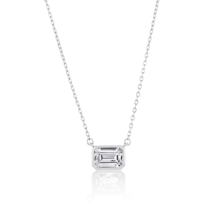 RECTANGLE BEZEL CZ NECKLACE